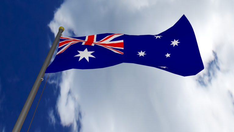 australia, australian flag, sky